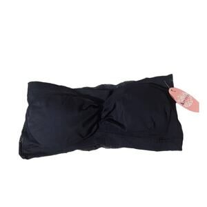 Anemone Dark Gray Lace Back Ruched Front Bandeau Women SZ OS